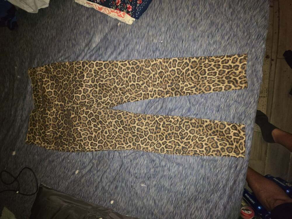 NY&C Leopard Scetchy High-Waist Pull-On Legging Pants Animal Print